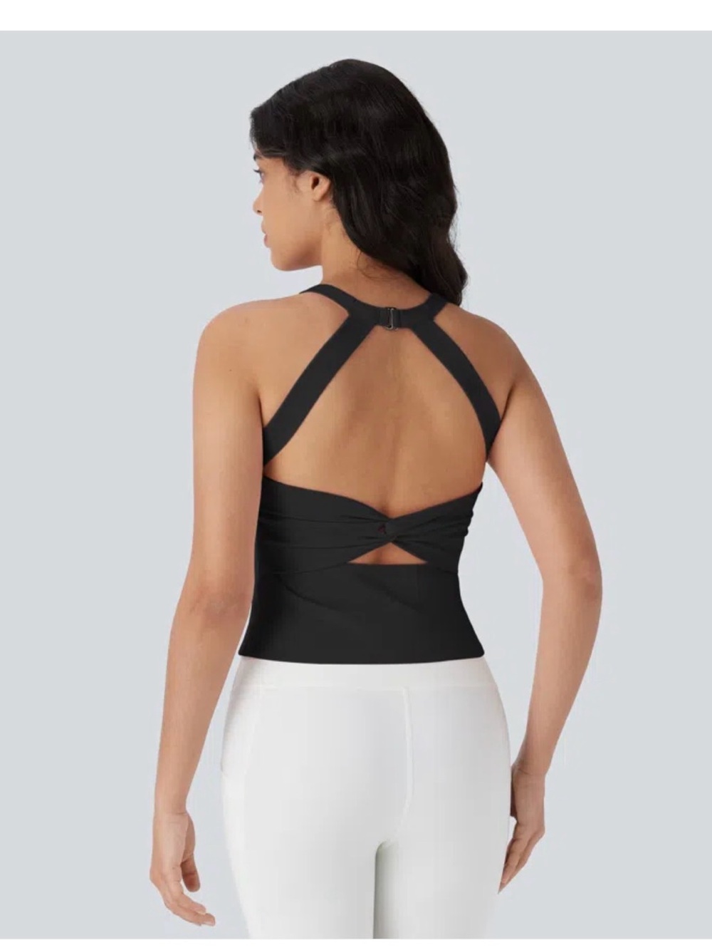 HALARA Black Twist-Back Racerback Top